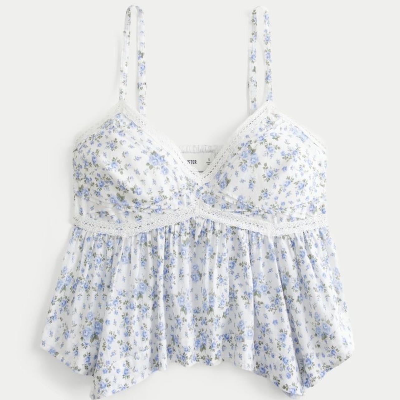 babydoll top flores - $681.64 mx