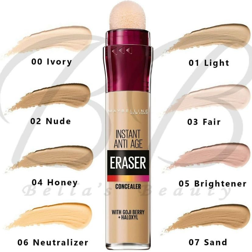 Corrector instant age eraser concealer - Marca Maybelline ⭐️ La única desventaja es el aplicador, pero es económico y cubre bastante las ojeras
