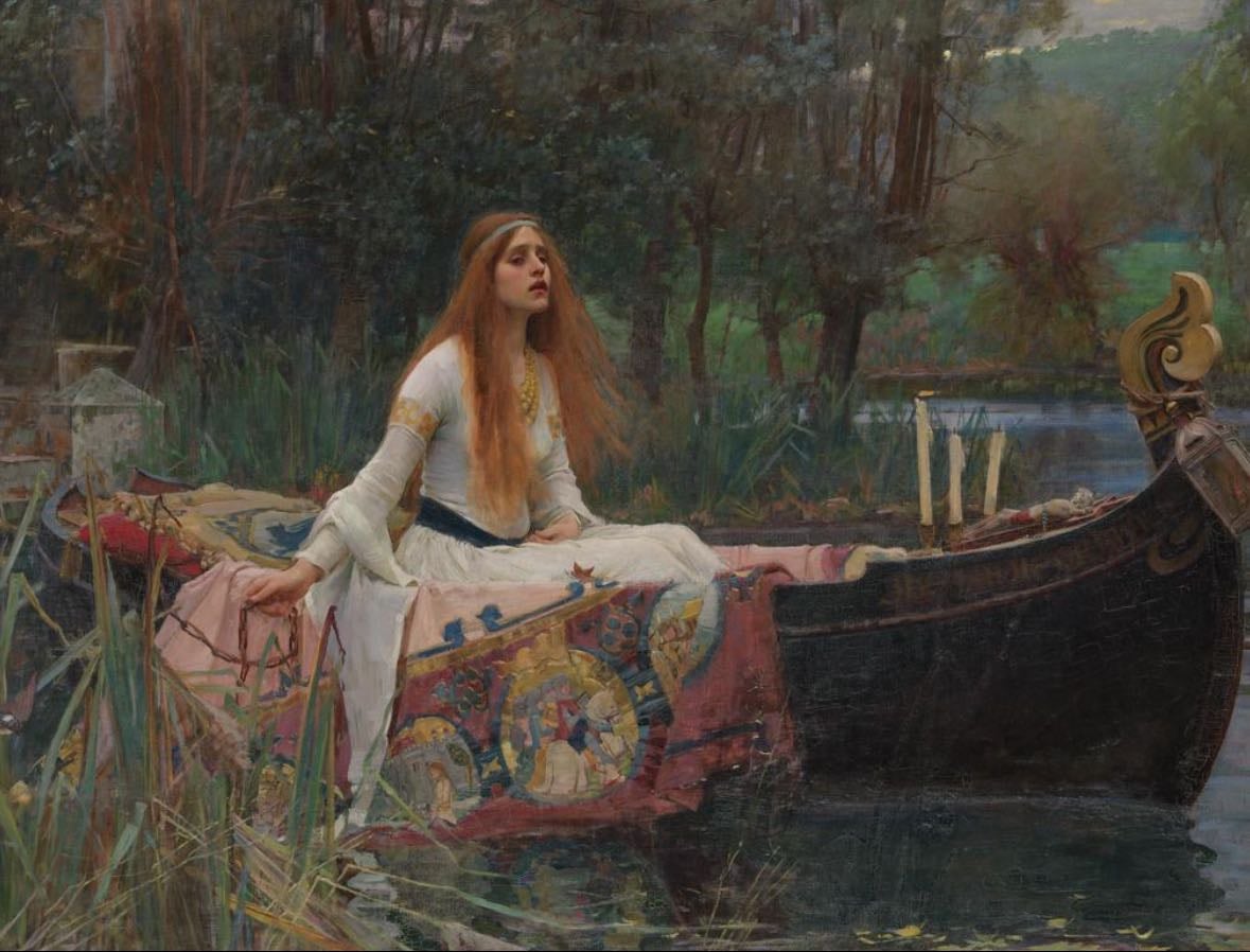 the lady of Shalott (1888) - by John William Waterhouse