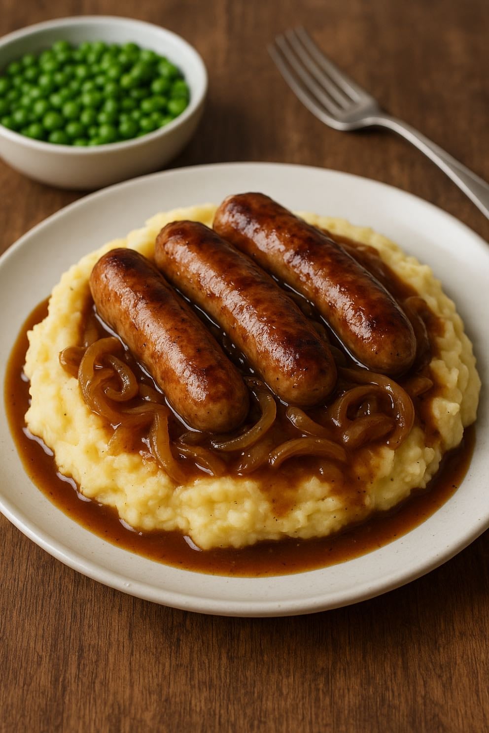 Mashed potatoes and sausages