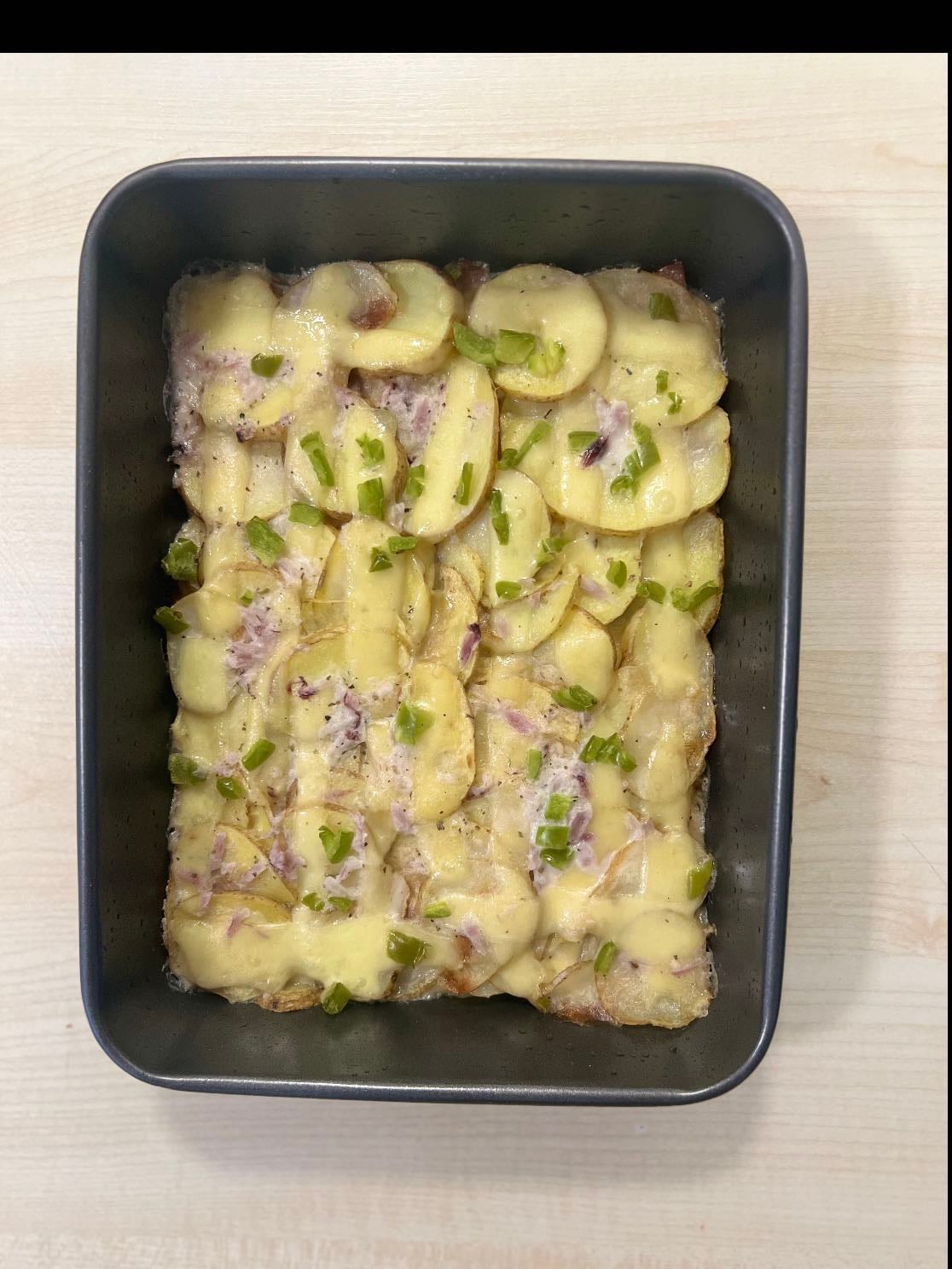 Ham and cheese potato bake - π