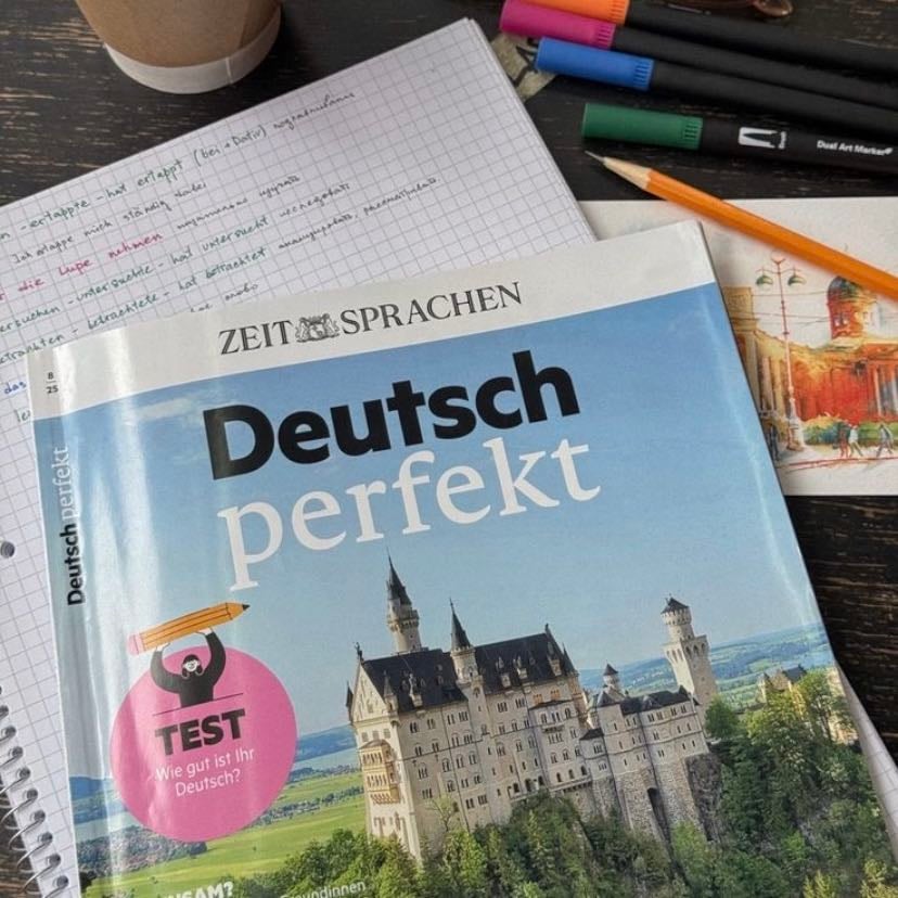 started learning german !