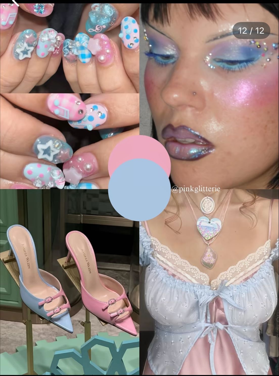 Blue and pink