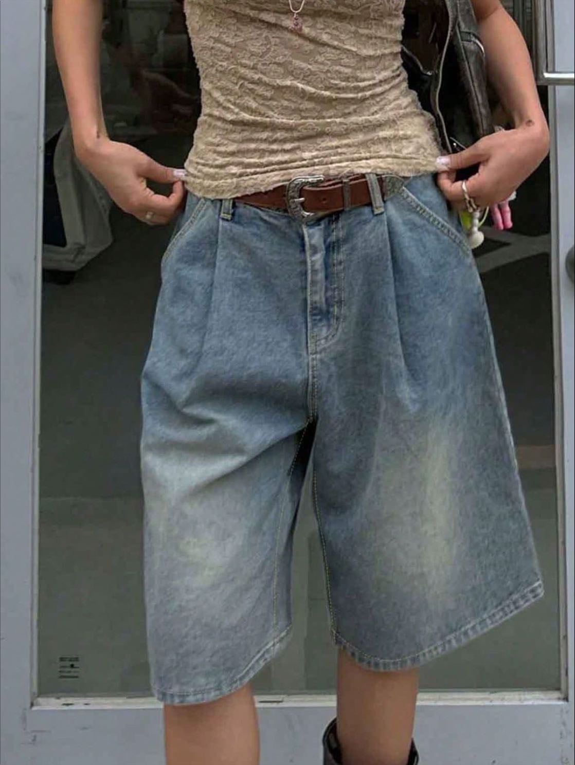 Long jean shorts