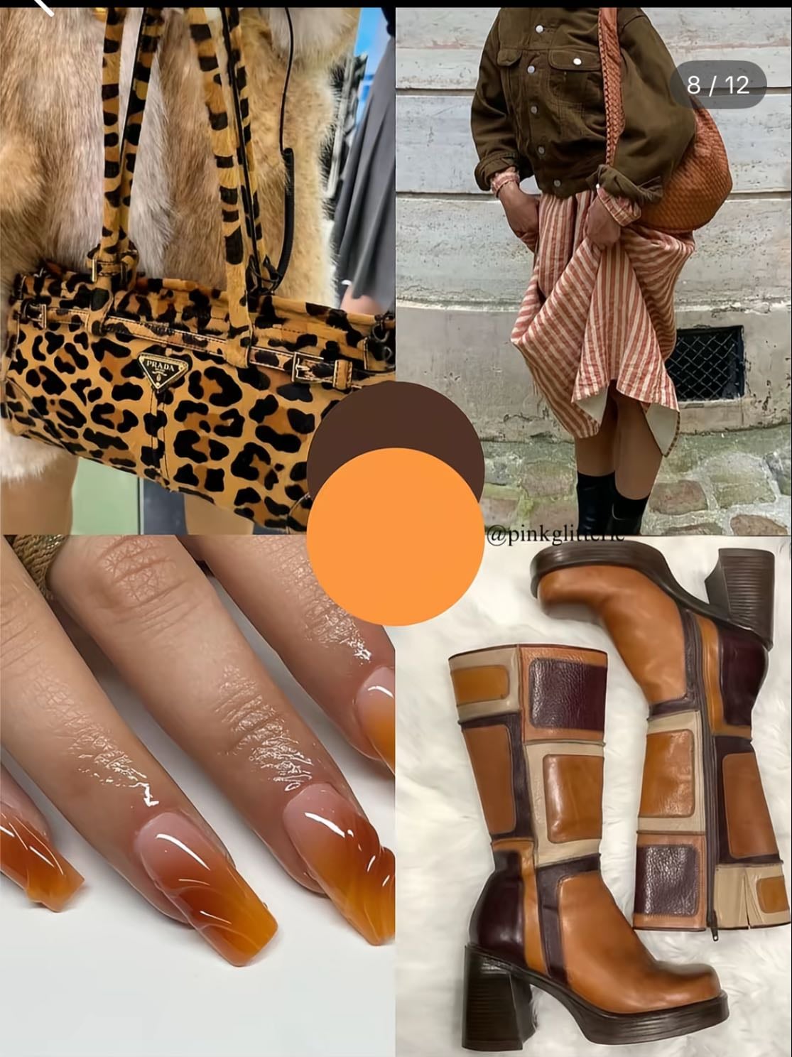 Brown and orange