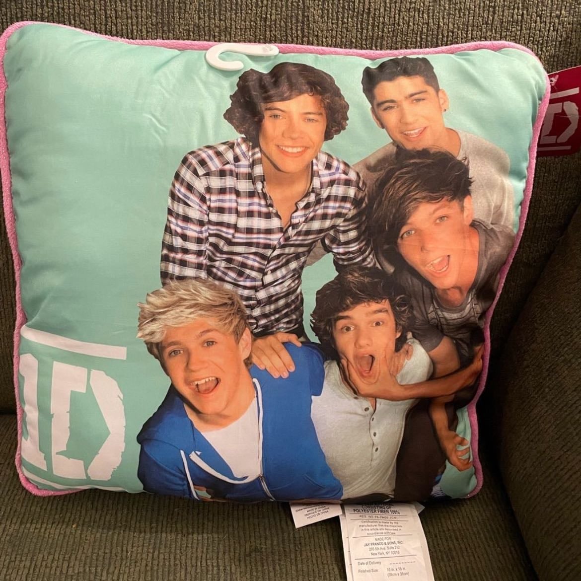 pillow! - very preppy with the colors! +1,000 points bc harry looks extra scrumptious!
