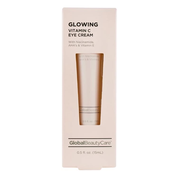 Global Beauty Care Glowing Vitamin C Eye Cream - Crema de ojos con Niacinamida, AHA y Vitamina E