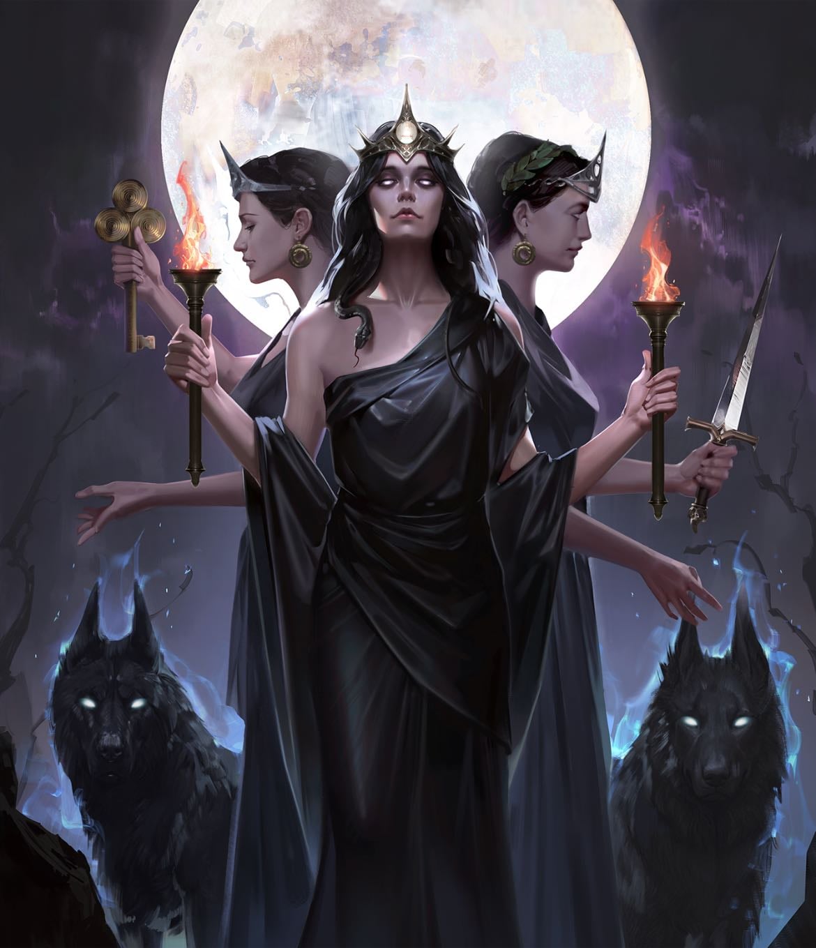 hecate - spiders, crossroads, the number 3, the moon