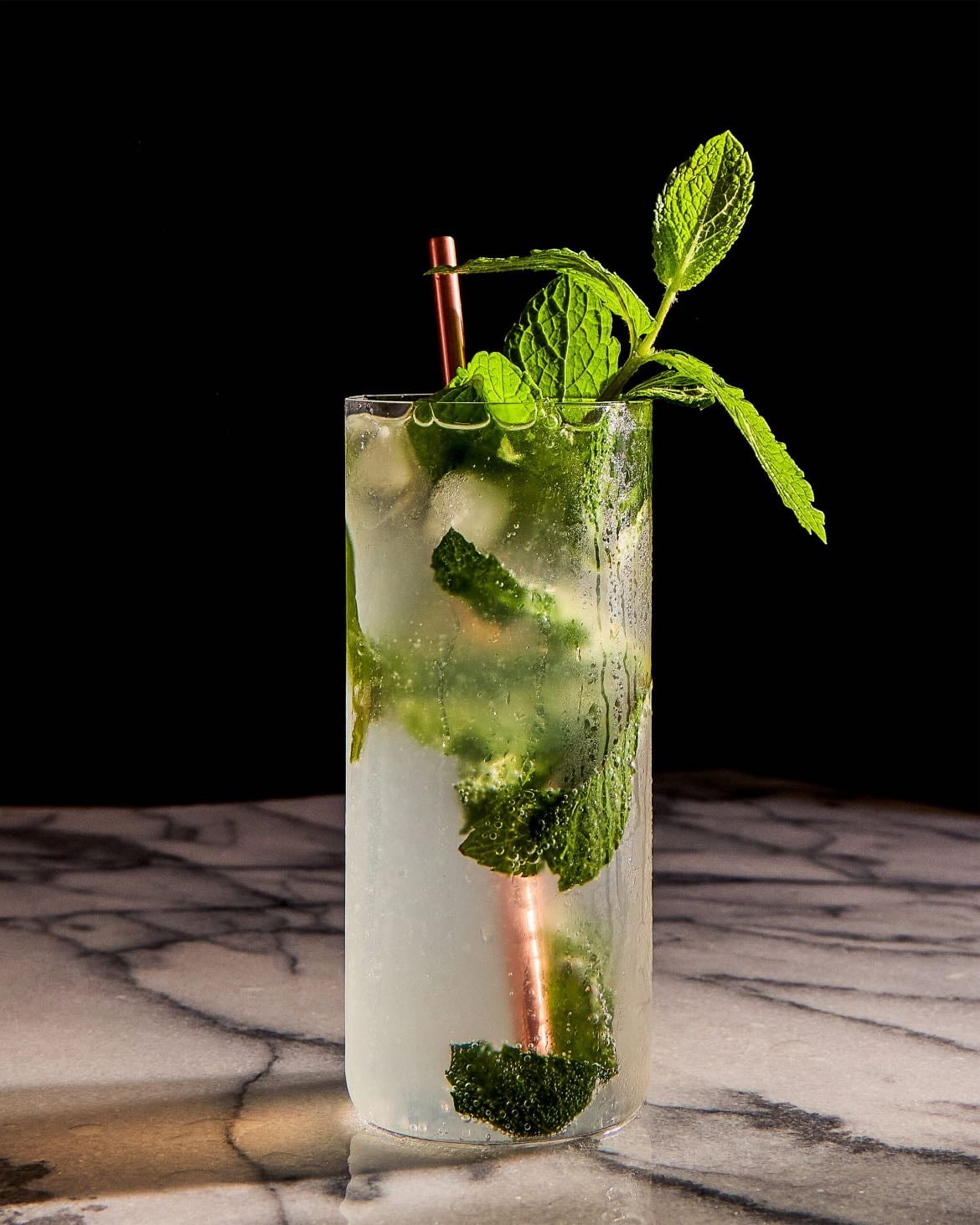 mojito - white rum, sugar, lime juice, mint leaves and soda water