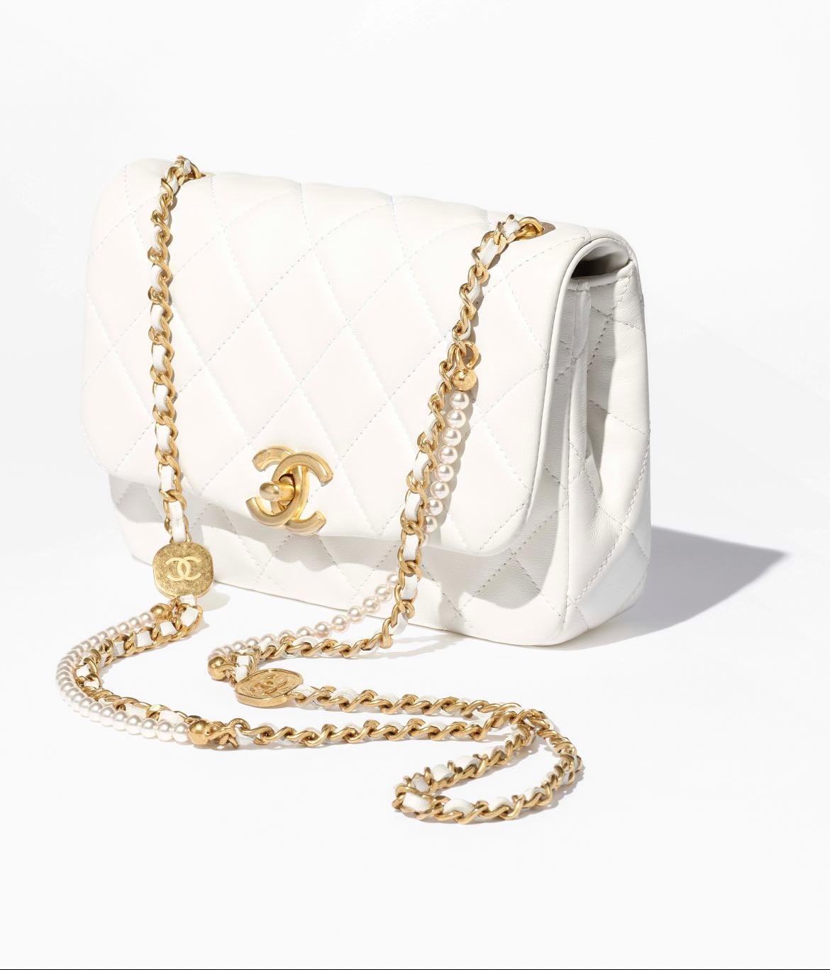 Sac blanc en doré - Sac Chanel