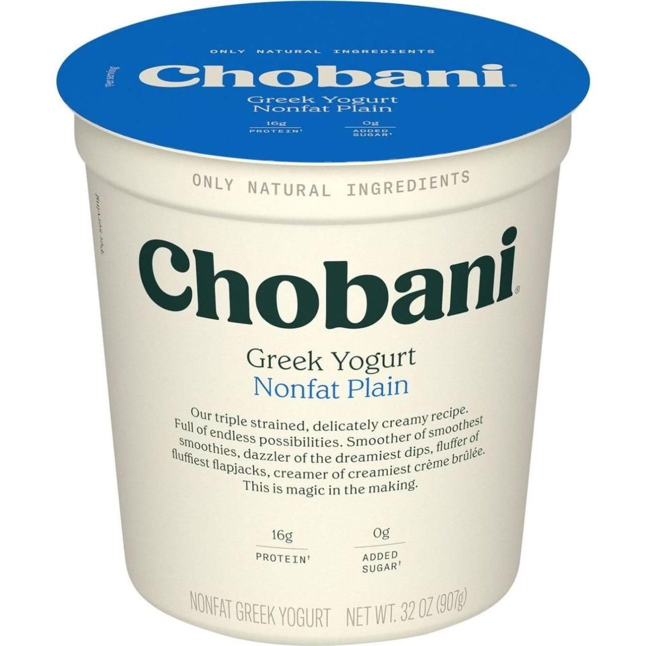 chobani non-fat plain greek yogurt
