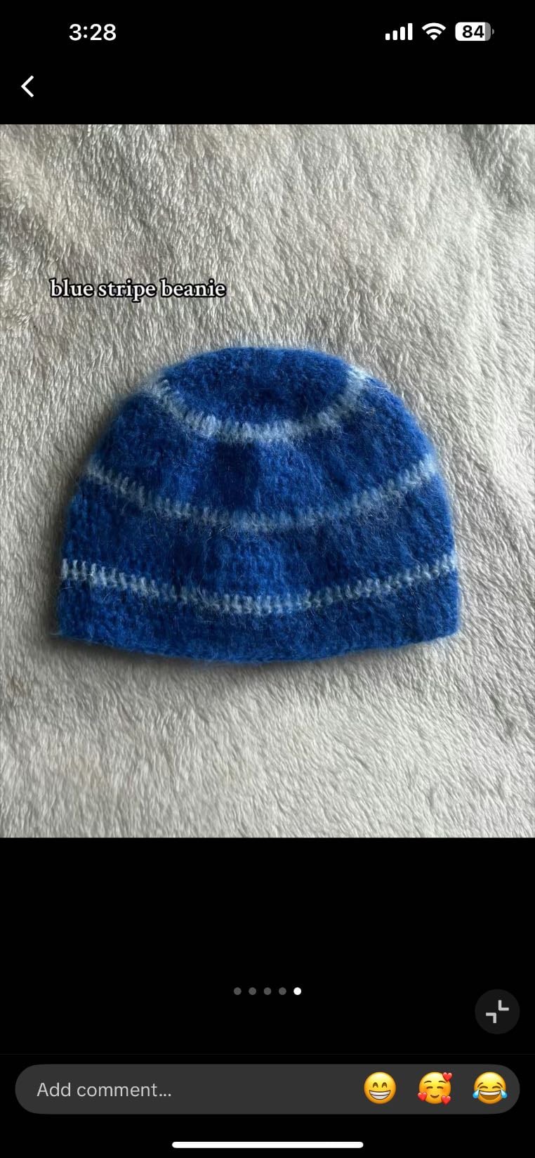 Blue striped beanie