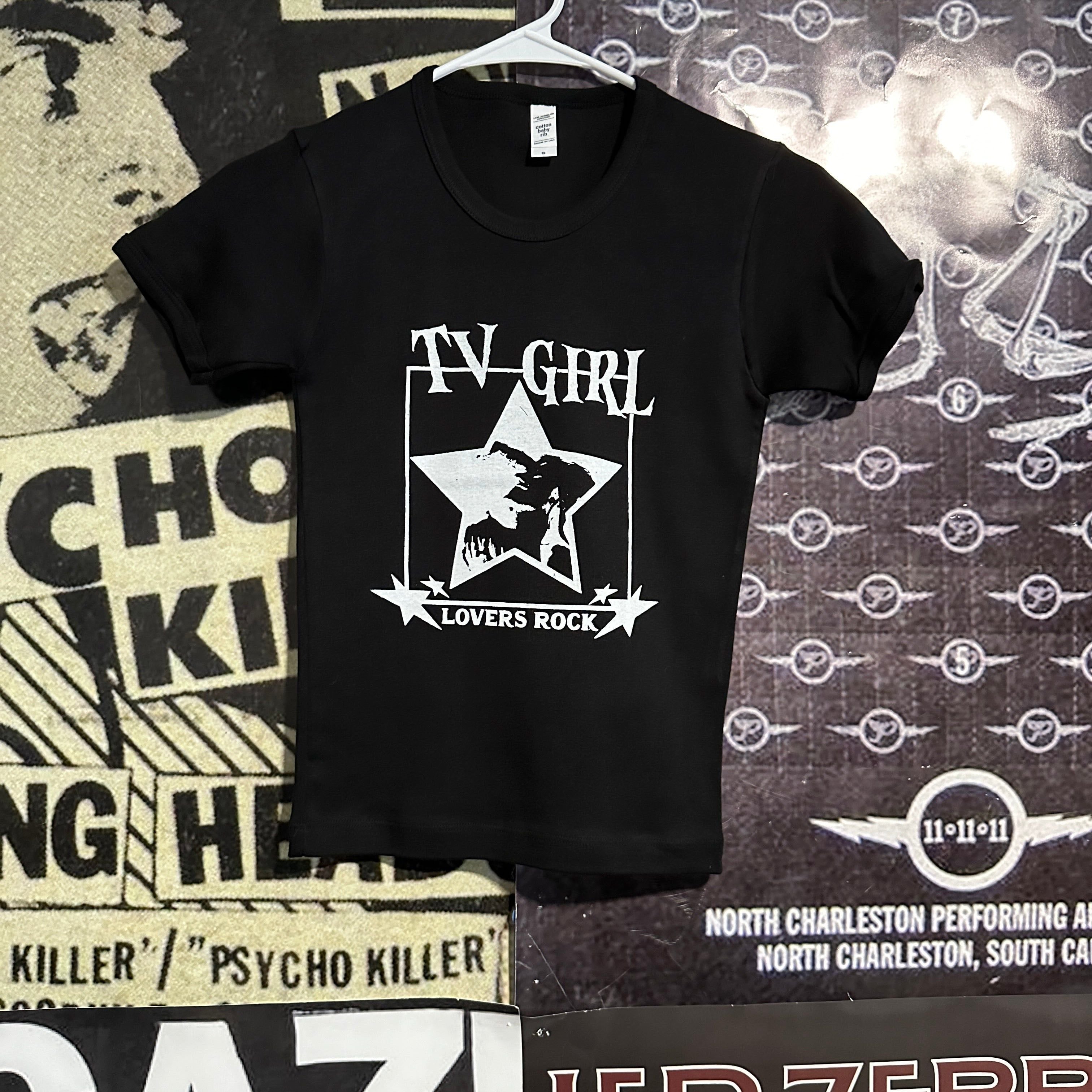 Tv girl black long baby tee - lizzybtq