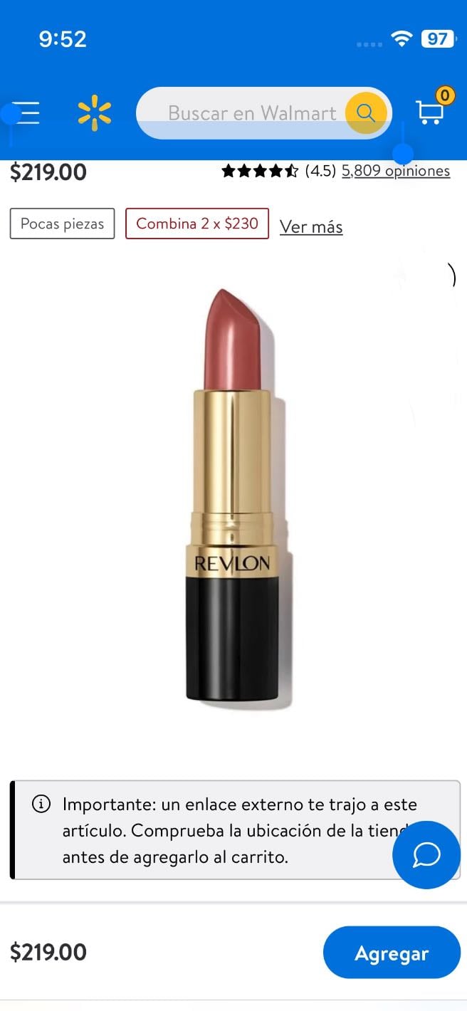 Lápiz labial Revlon Super Lustrous 130 rose velvet