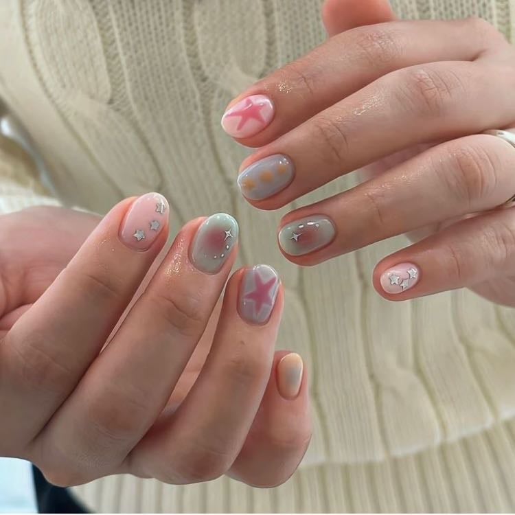 baby pink y azul cielo 🌸🩵 - y estrellitas del marr, flipando de lo hermosas que sonnn 😍