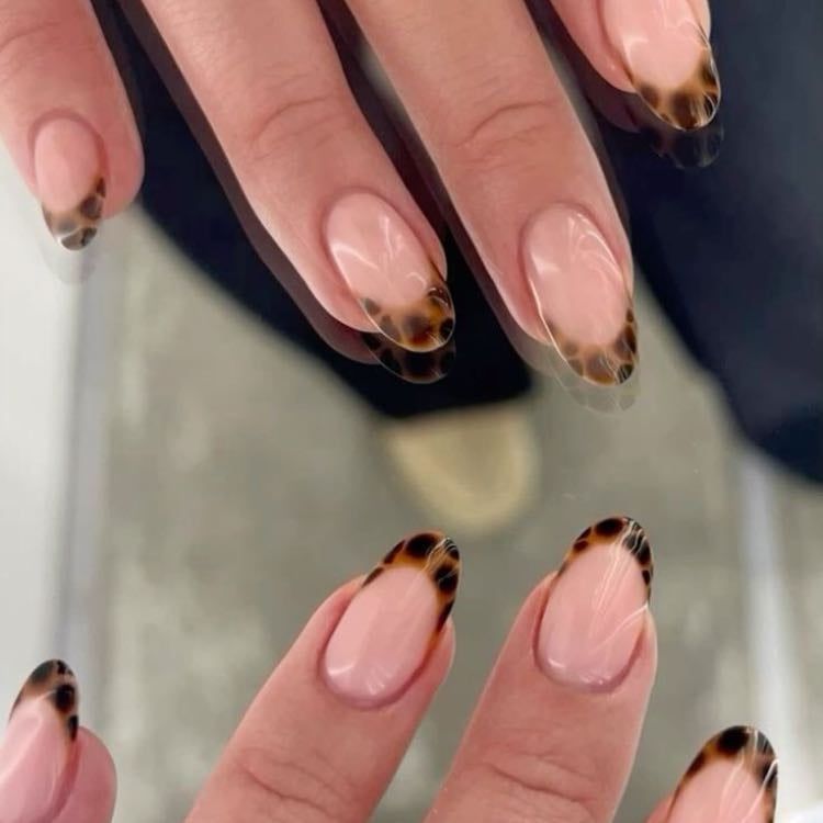 animal print french nails 🐆✨ - very cutee