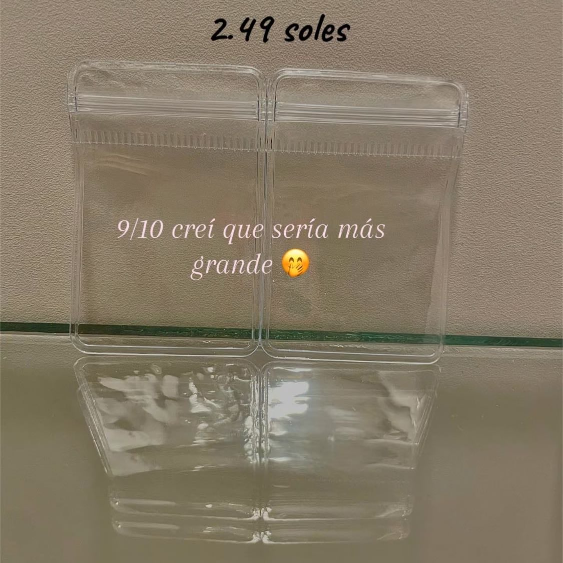 Mini bolsas transparentes - Cumplen con su función, entran anillos, aretes y collares pequeños