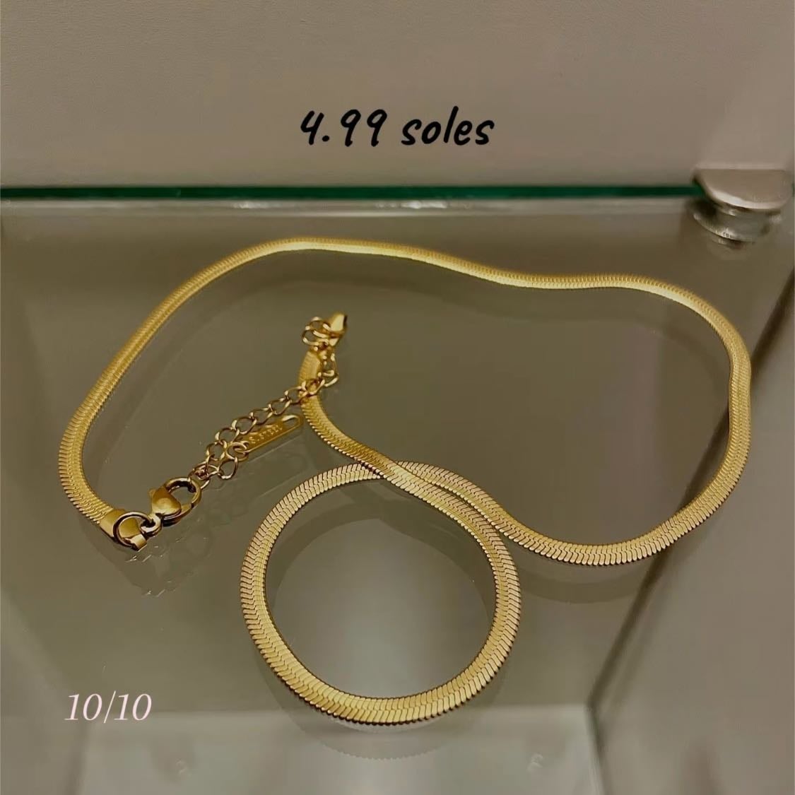 Cadena plana dorada - Súper cómoda