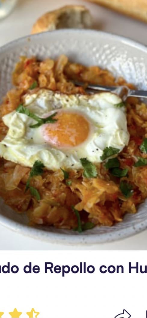 #5 - Salteado de repollo con huevo frito