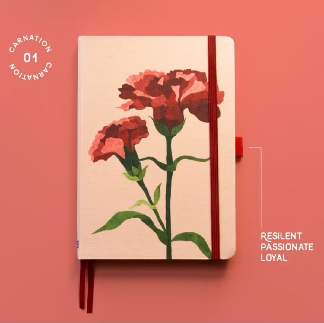 Carnation cover journal - someone tell them to restock it on shopee pls