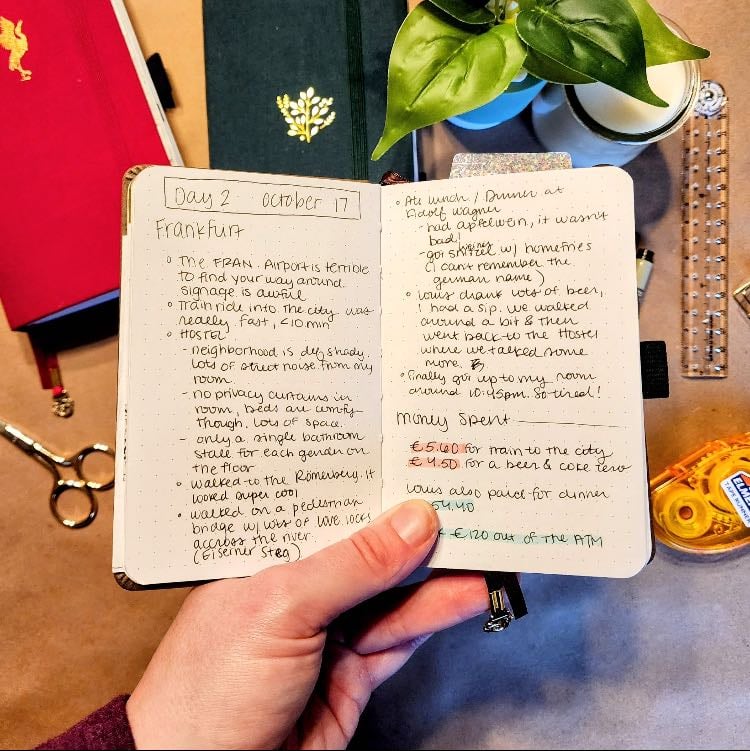 Taking daily notes/ideas in a notebook instead of my phone