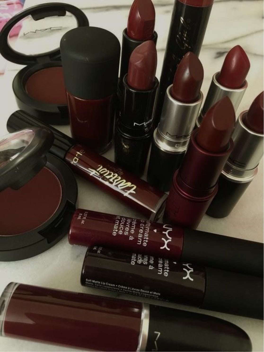 Dark red lips