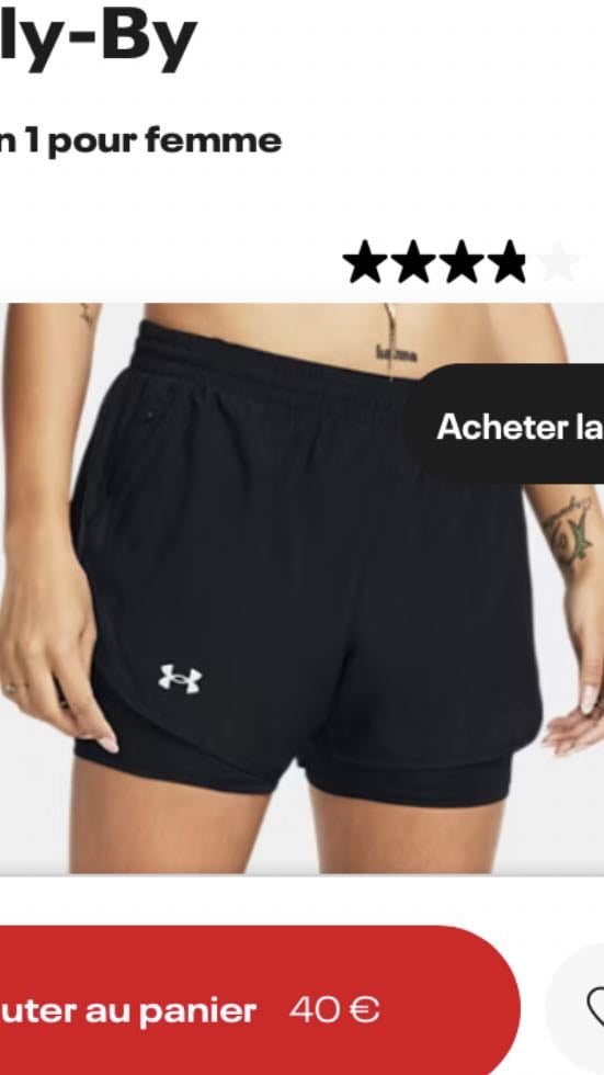 Short fly-by - Under Armour;noir ;40€