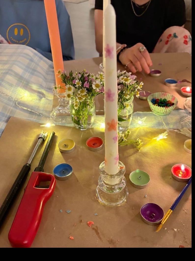 Painting Candles (with wax)