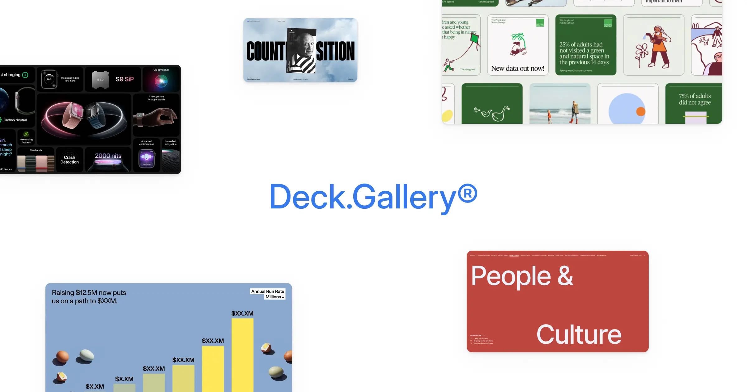 Deck.Gallery® — Beautifully designed decks, curated - Curadoria de guidelines, keynotes e outros tipos de apresentações