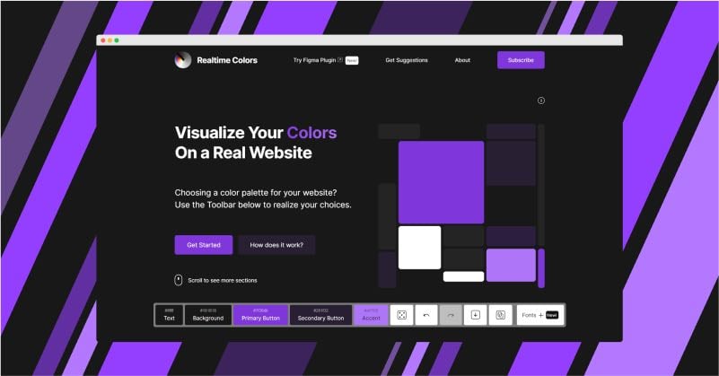 Realtime Colors - Teste de legibilidade e combinações de cores