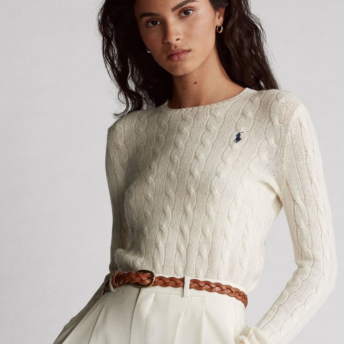 Pull Ralph Lauren - Couleur : blanc / bleu navy