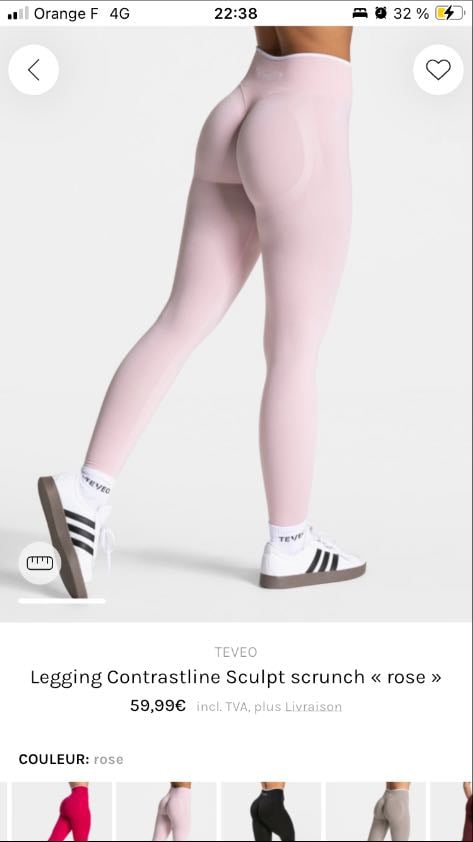 Legging rose pale Teveo