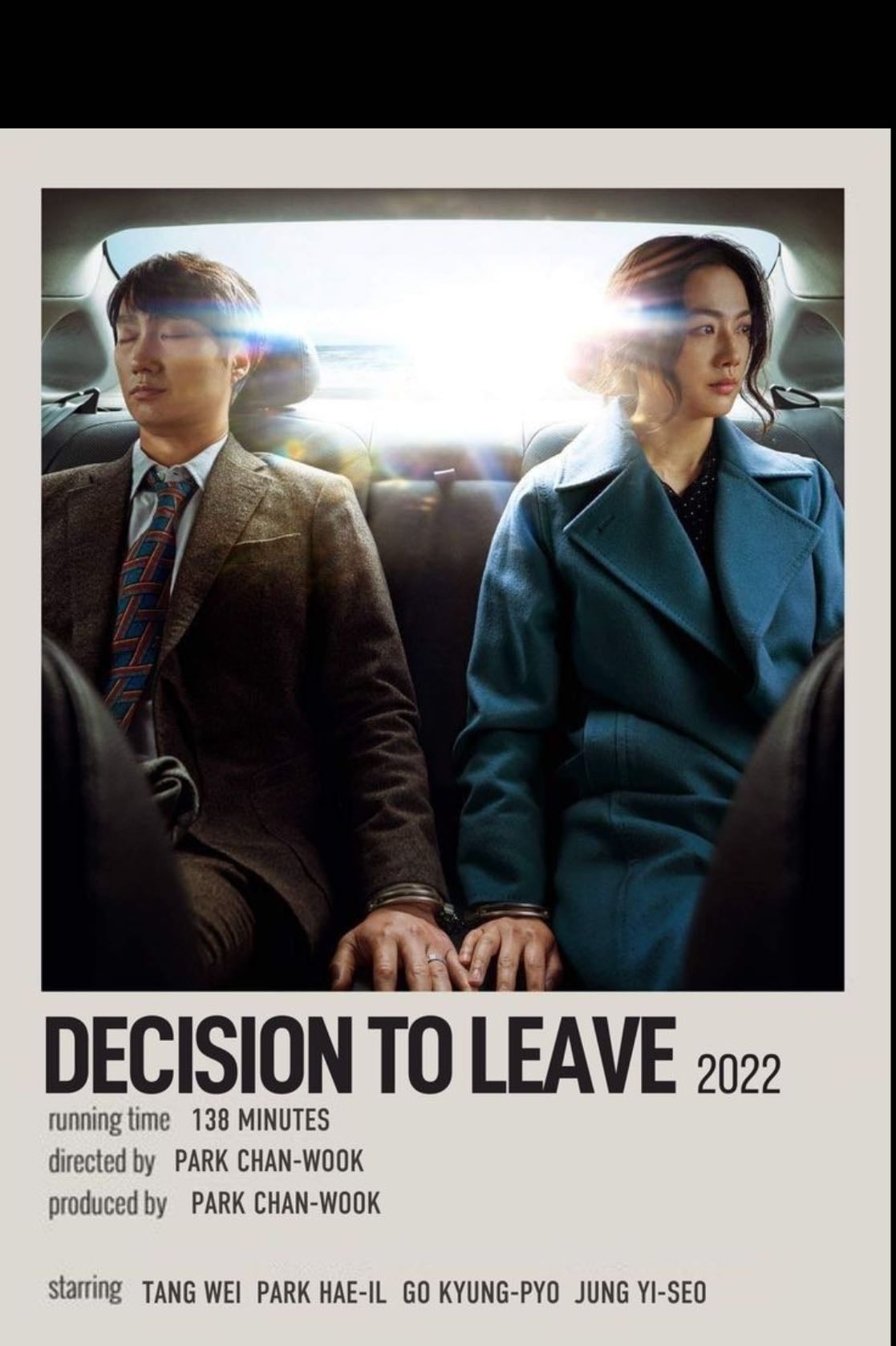 Decision to leave - Park Chan Woo