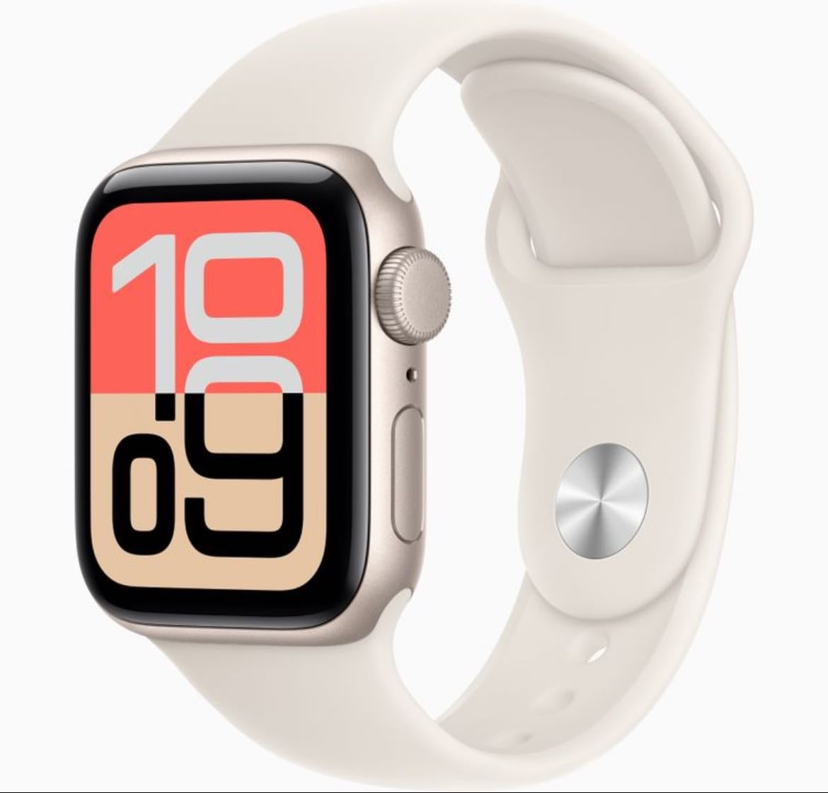 Apple Watch SE GPS - Apple Watch SE GPS • Caixa estelar de alumínio – 44 mm • Pulseira esportiva estelar – M/G