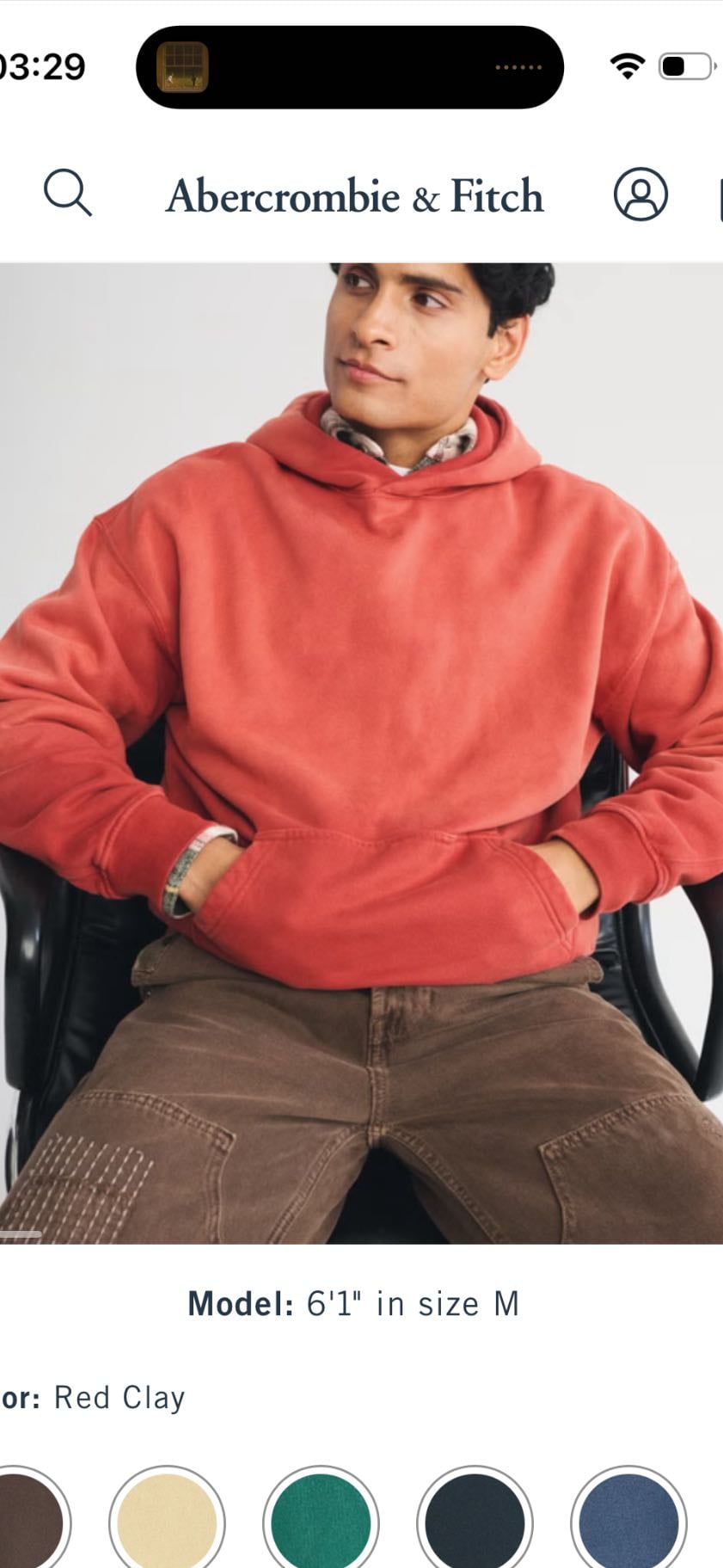 abercromie and fitch essential hoodie - red