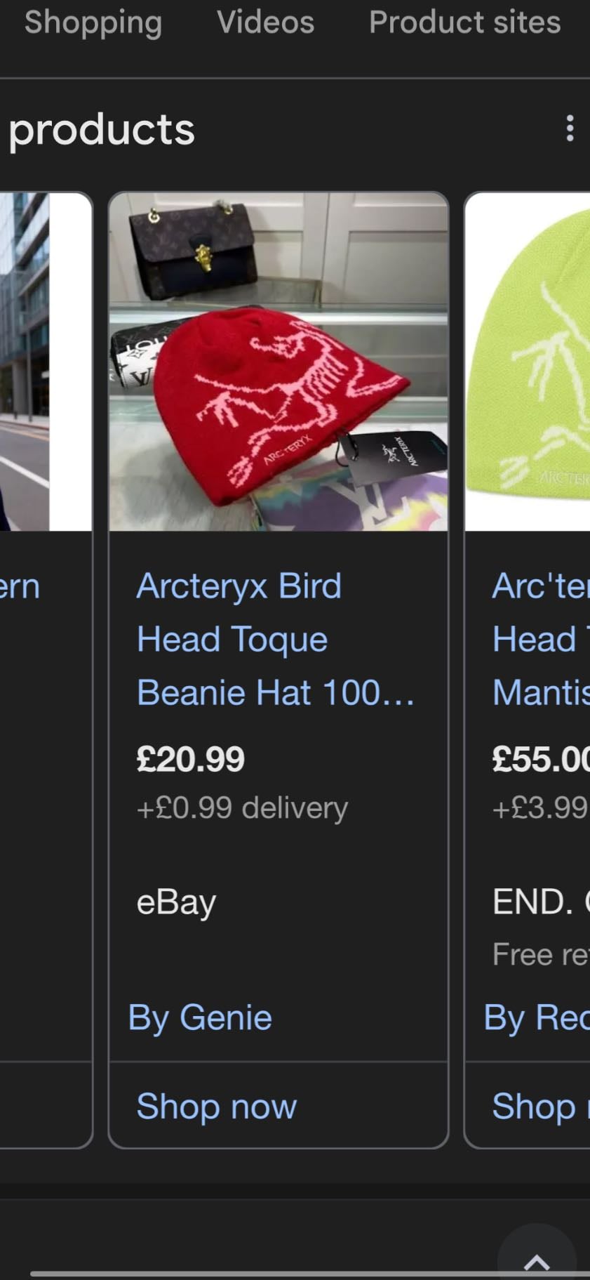 red arcteryx beanie - found on ebay