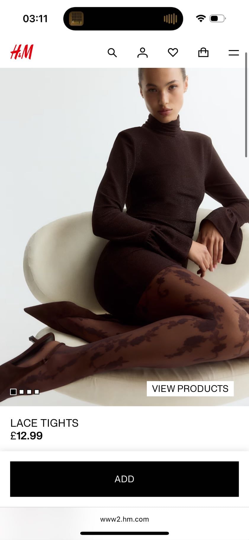 brown lace tights/ knee high socks - H and M
£12.99