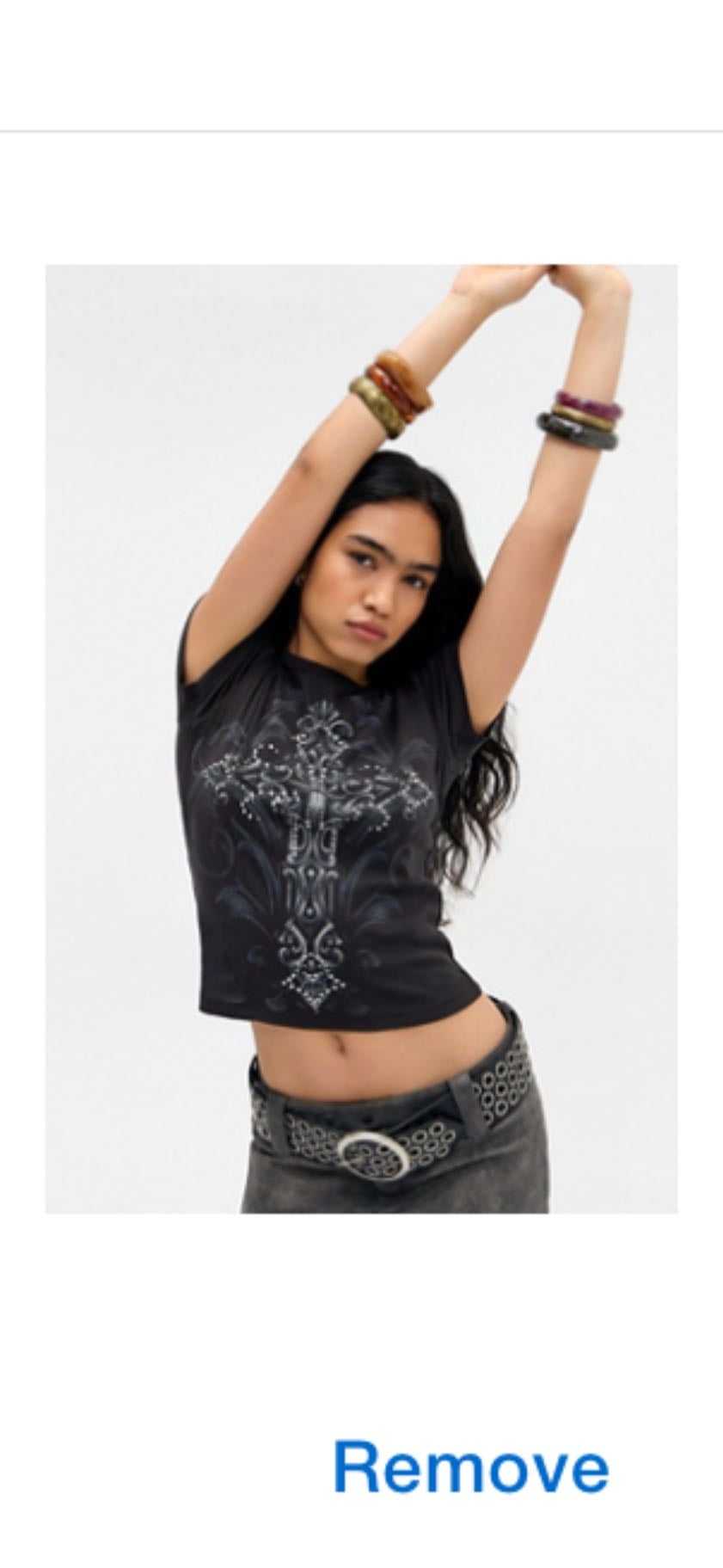 Diamanté Cross Baby T-shirt - Black
Urban Outfitters
Size: small
£29