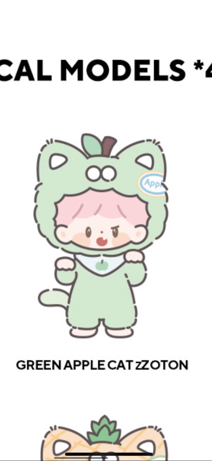 Green Apple Cat - My Little Cat Fruit Party Series