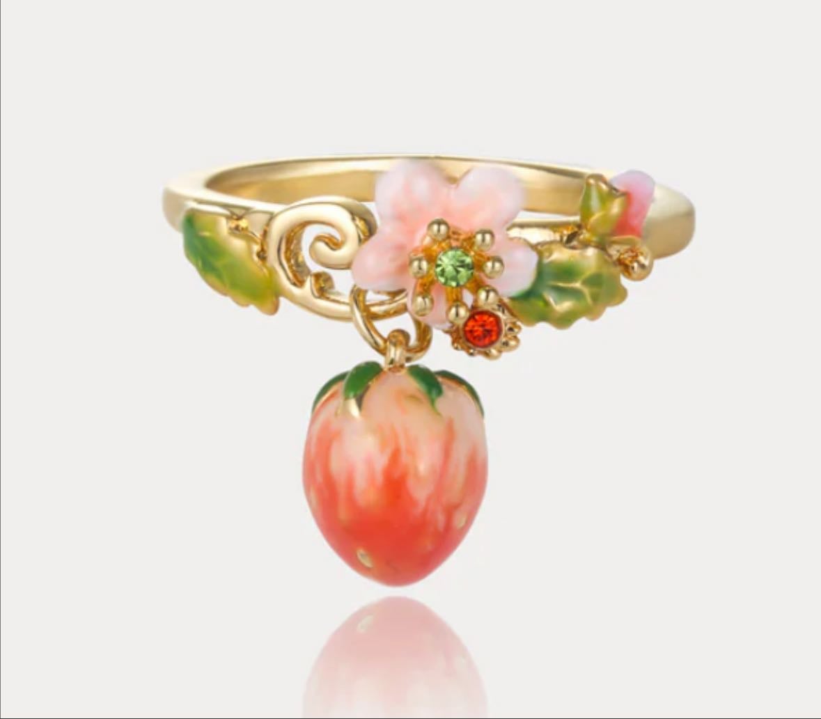Strawberry flower ring - Selenichast