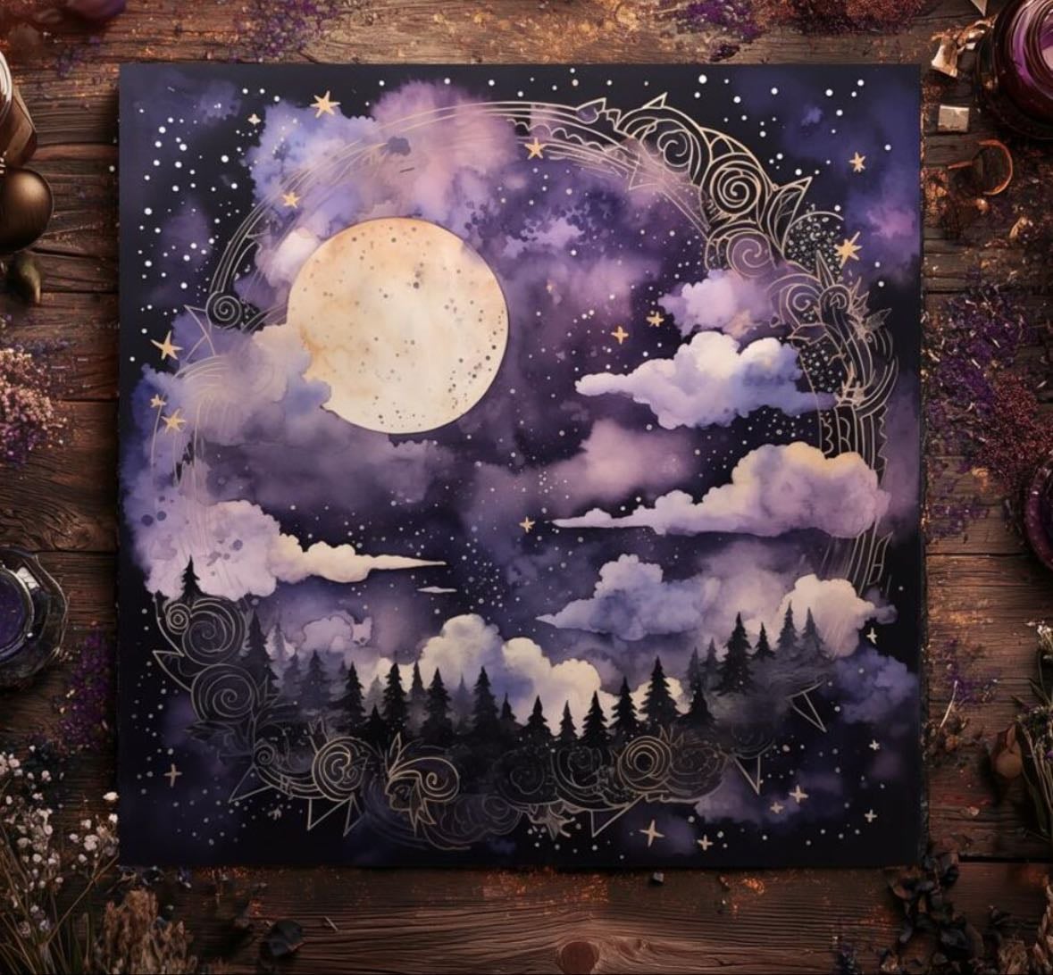 Witchy sky altar cloth - TarotBeautifully
