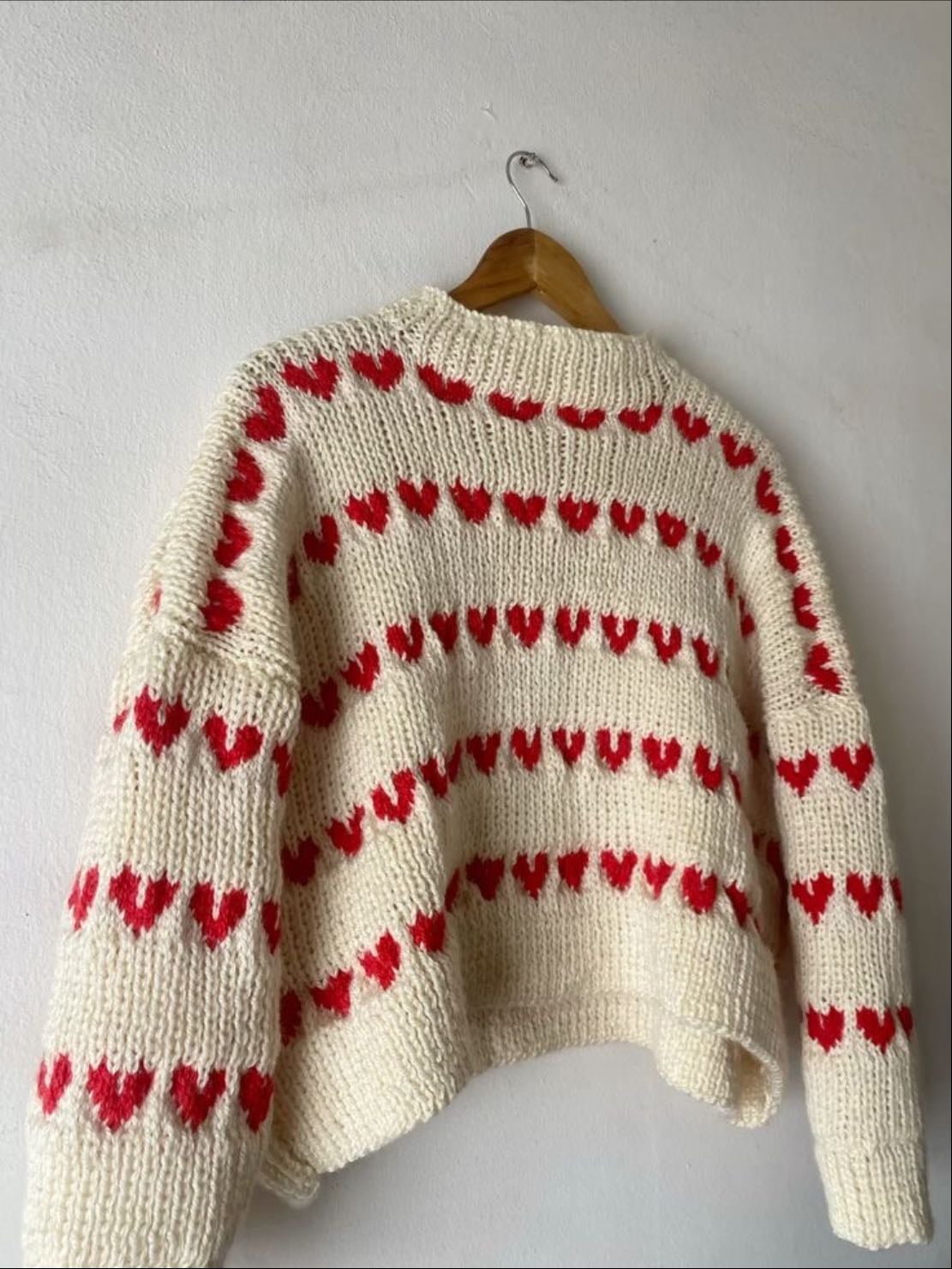 Cream heart sweater