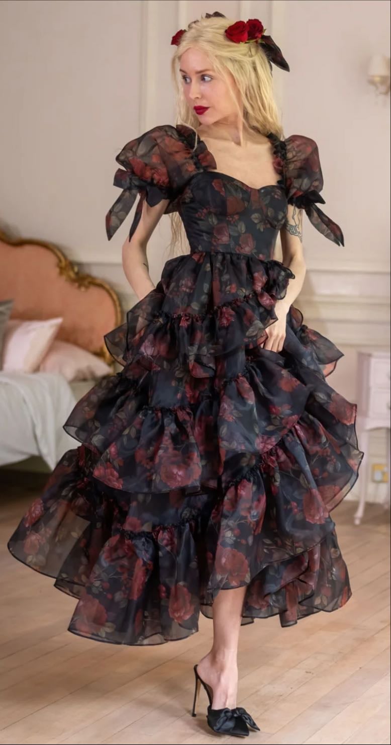 Dark Romance Demoiselle Dress - Fanciful Doll