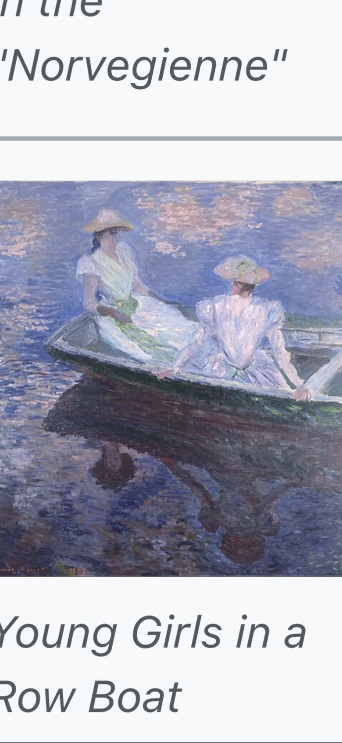 Young Girls in a Row Boat - Claude Monet