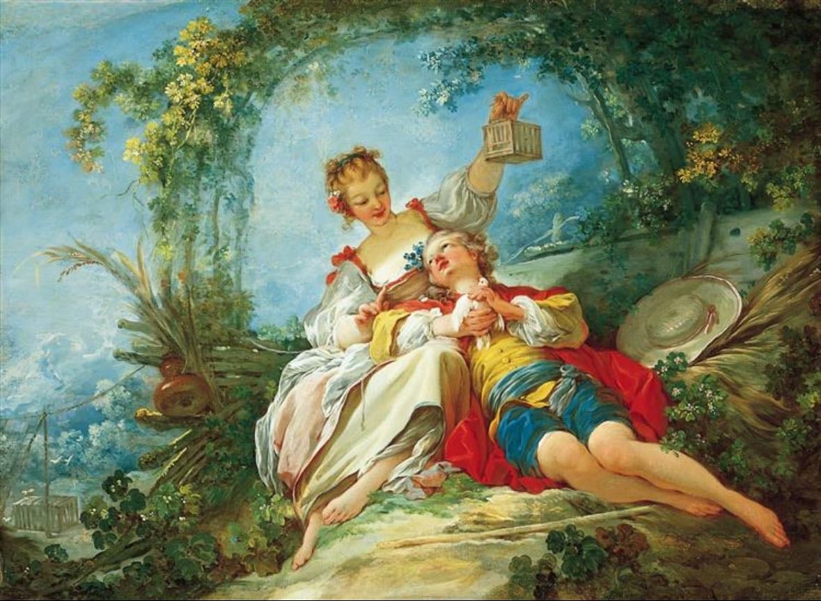 The Happy Lovers - Jean-Honoré Fragonard c. 1760