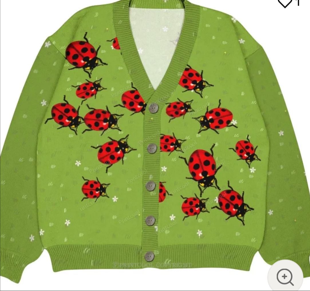 Ladybugs ugly cardigan sweater - Print-cool