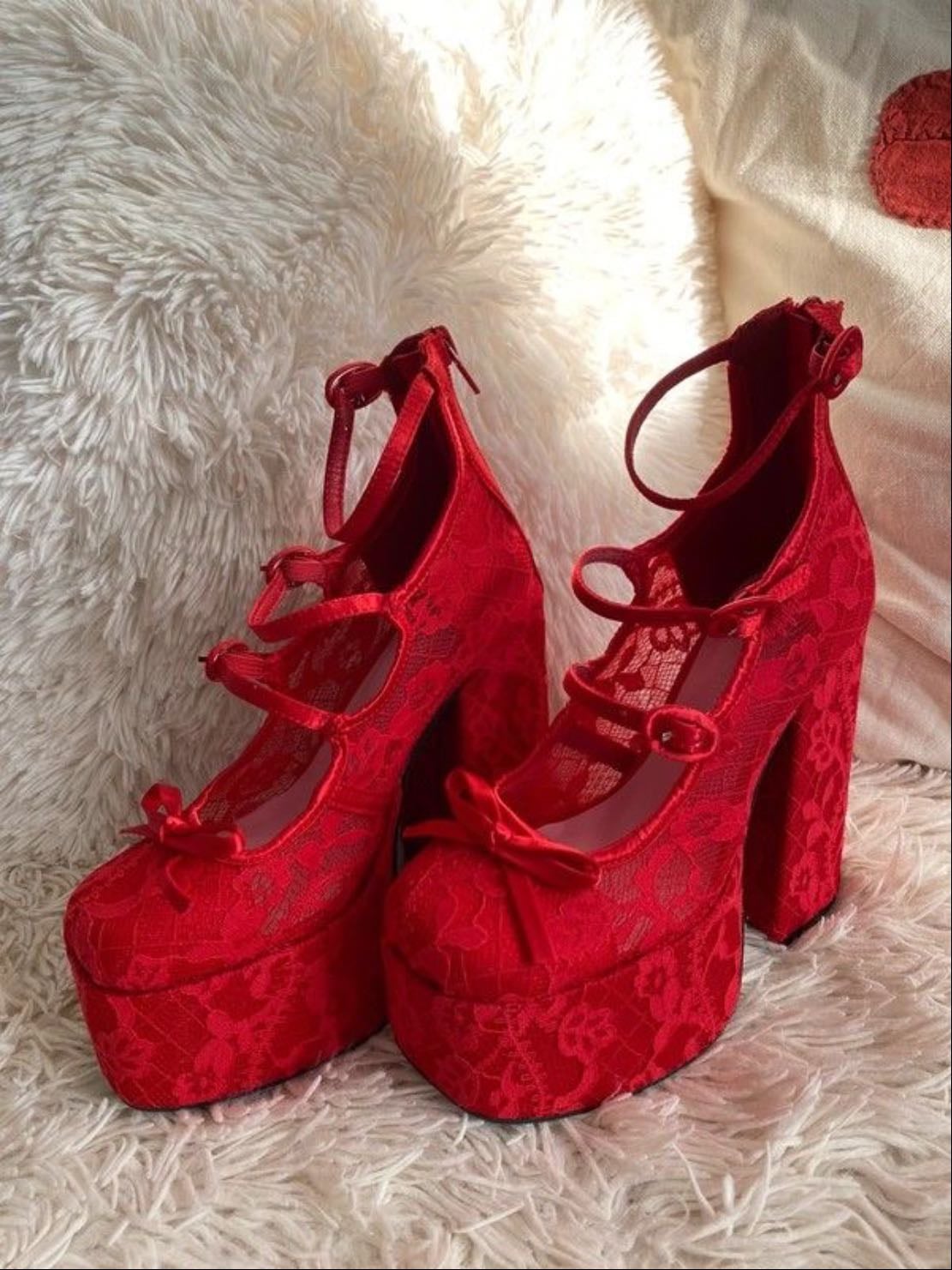 Floral lace platform heels - Sugar Thrillz