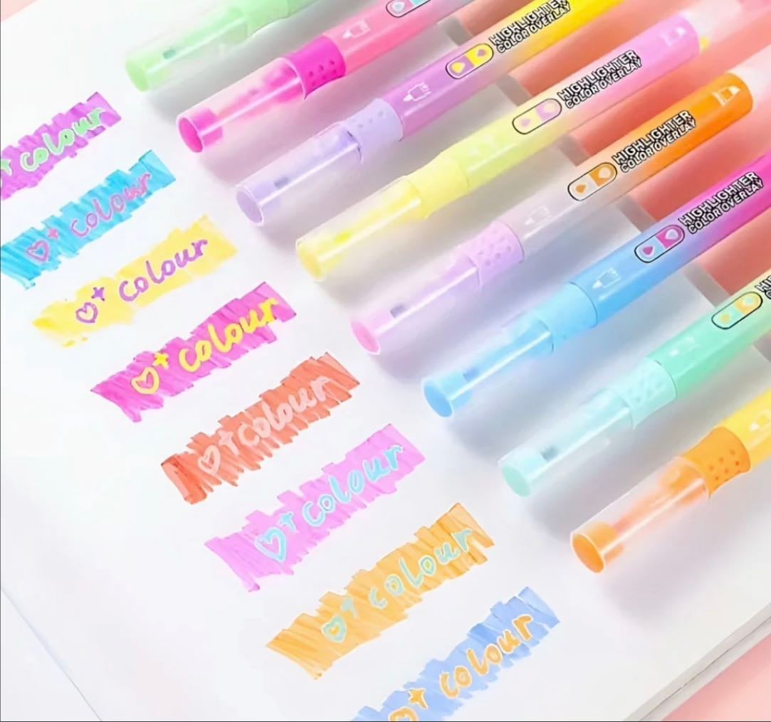CY Double-Sided Color Highlighters - Set of 8 - Kawaii Pen Shop