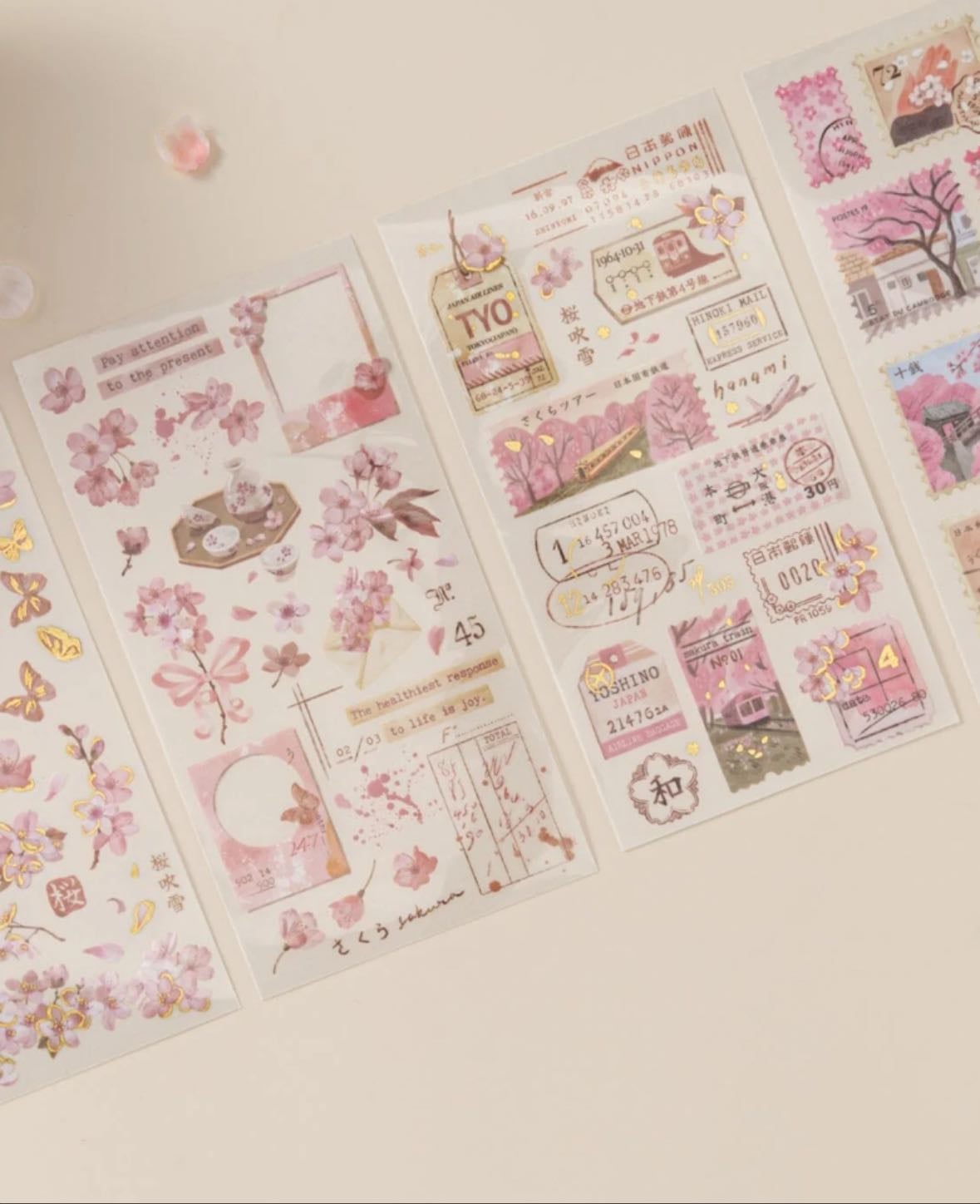 Hinoki - ‘Sakura Haze’ Print-On Sticker Set - Notebook Therapy