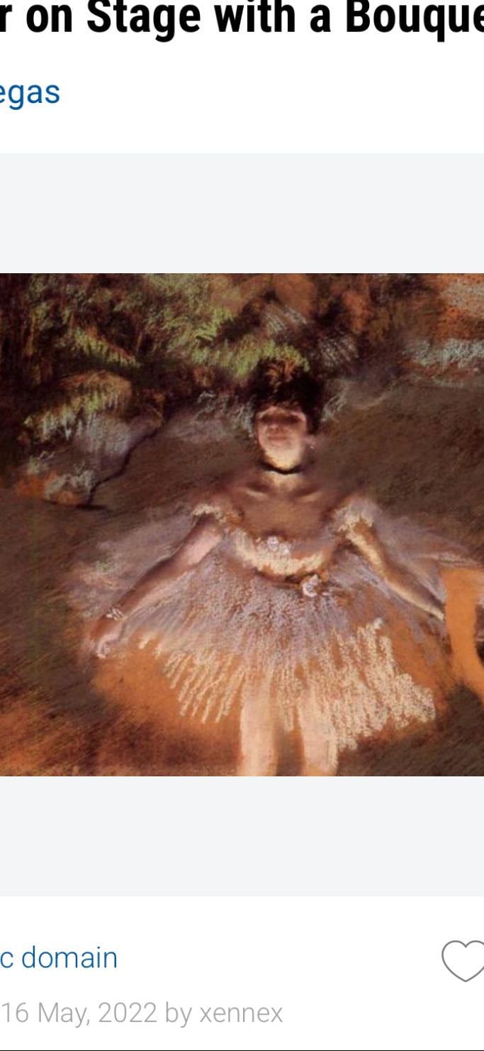 Dancer Onstage with a Bouquet - Edgar Degas